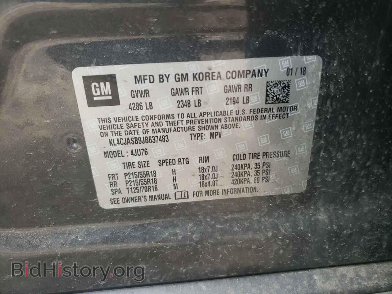 2018 BUICK ENCORE - VIN: KL4CJASB9JB637483 - Фото 12