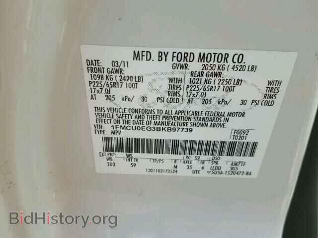 2011 FORD ESCAPE - VIN: 1FMCU0EG3BKB97739 - Photo 10