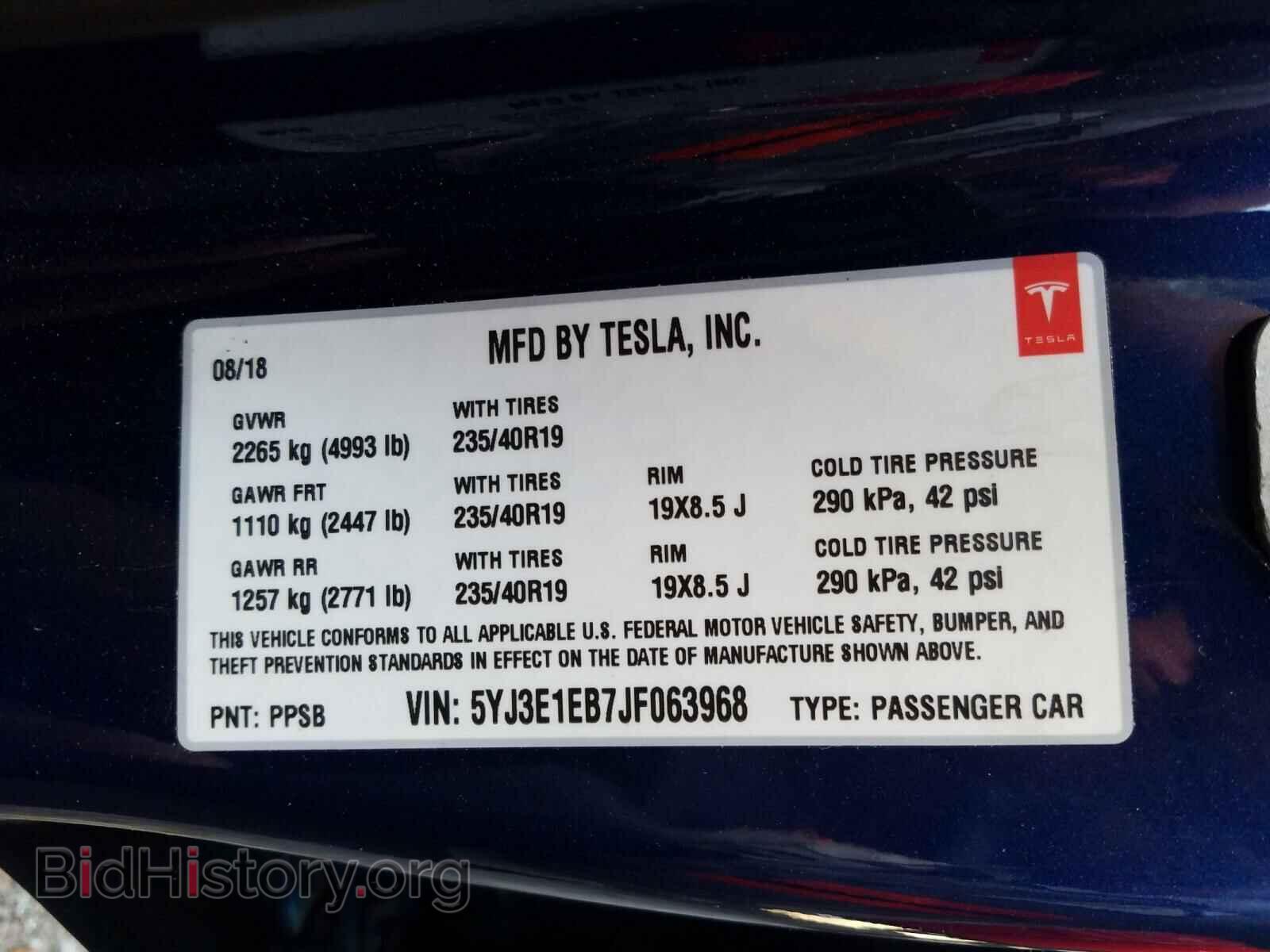 2018 TESLA MODEL 3 - VIN: 5YJ3E1EB7JF063968 - Photo 10