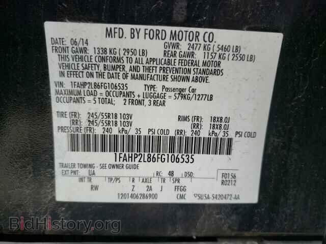 2015 FORD TAURUS - VIN: 1FAHP2L86FG106535 - Photo 10