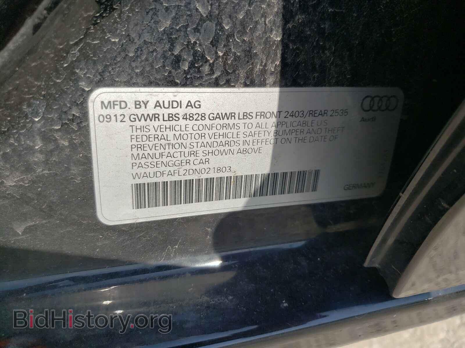 2013 AUDI A4 - VIN: WAUDFAFL2DN021803 - Photo 10