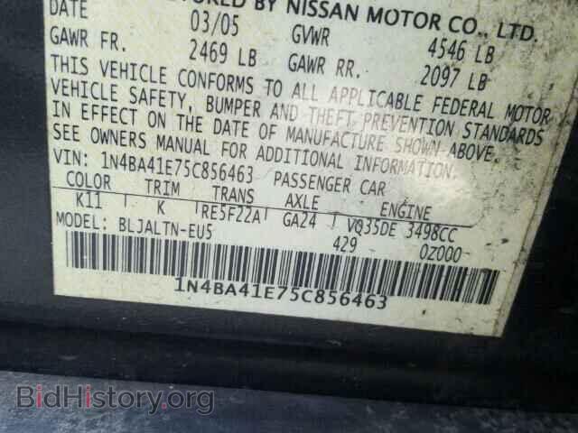 2005 NISSAN MAXIMA - VIN: 1N4BA41E75C856463 - Photo 10