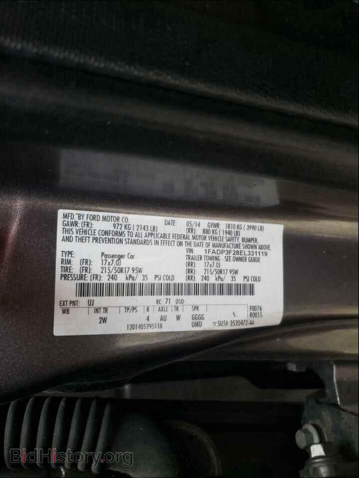 2014 FORD FOCUS - VIN: 1FADP3F28EL331119 - Фото 10