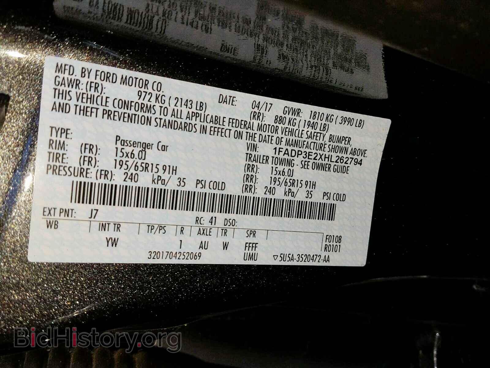 2017 FORD FOCUS - VIN: 1FADP3E2XHL262794 - Photo 10