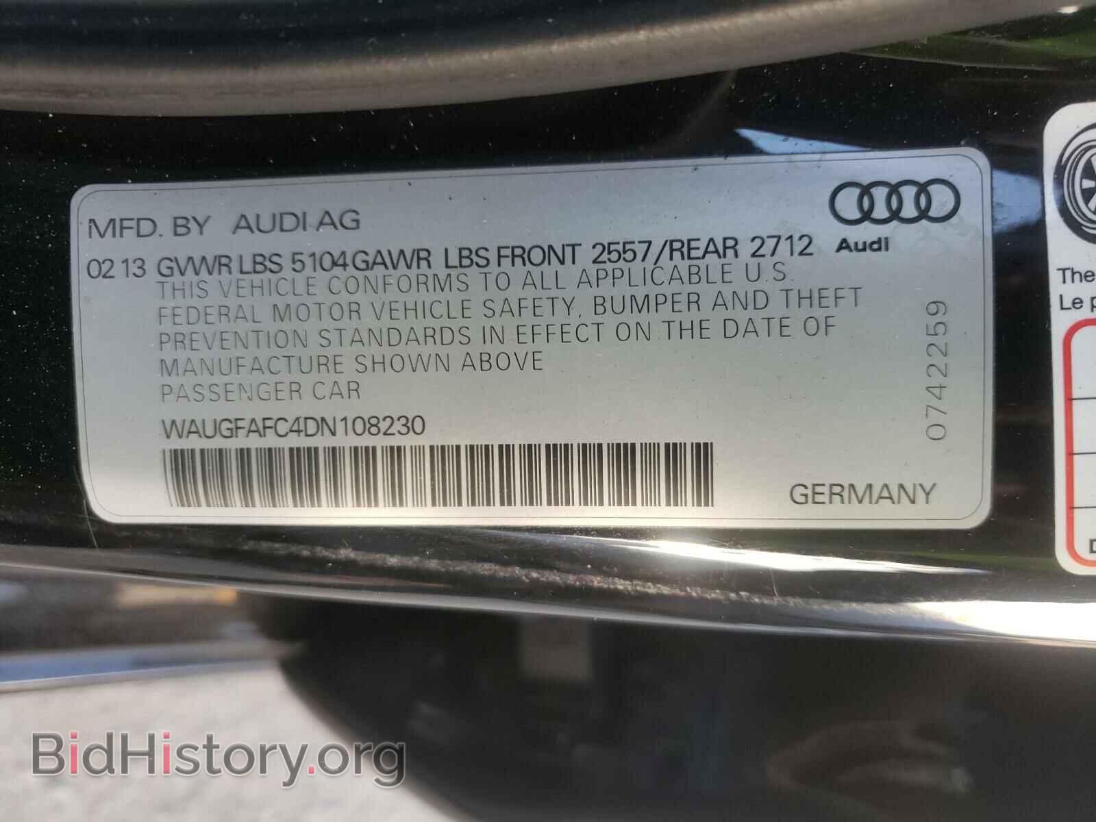 2013 AUDI A6 - VIN: WAUGFAFC4DN108230 - Фото 10