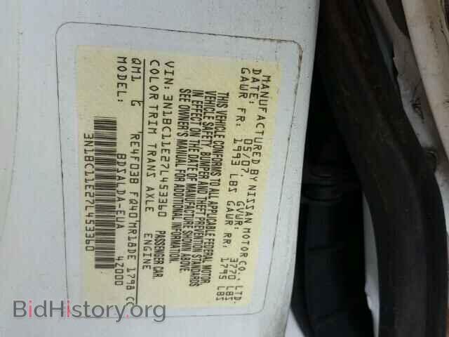 2007 NISSAN VERSA - VIN: 3N1BC11E27L453360 - Фото 10