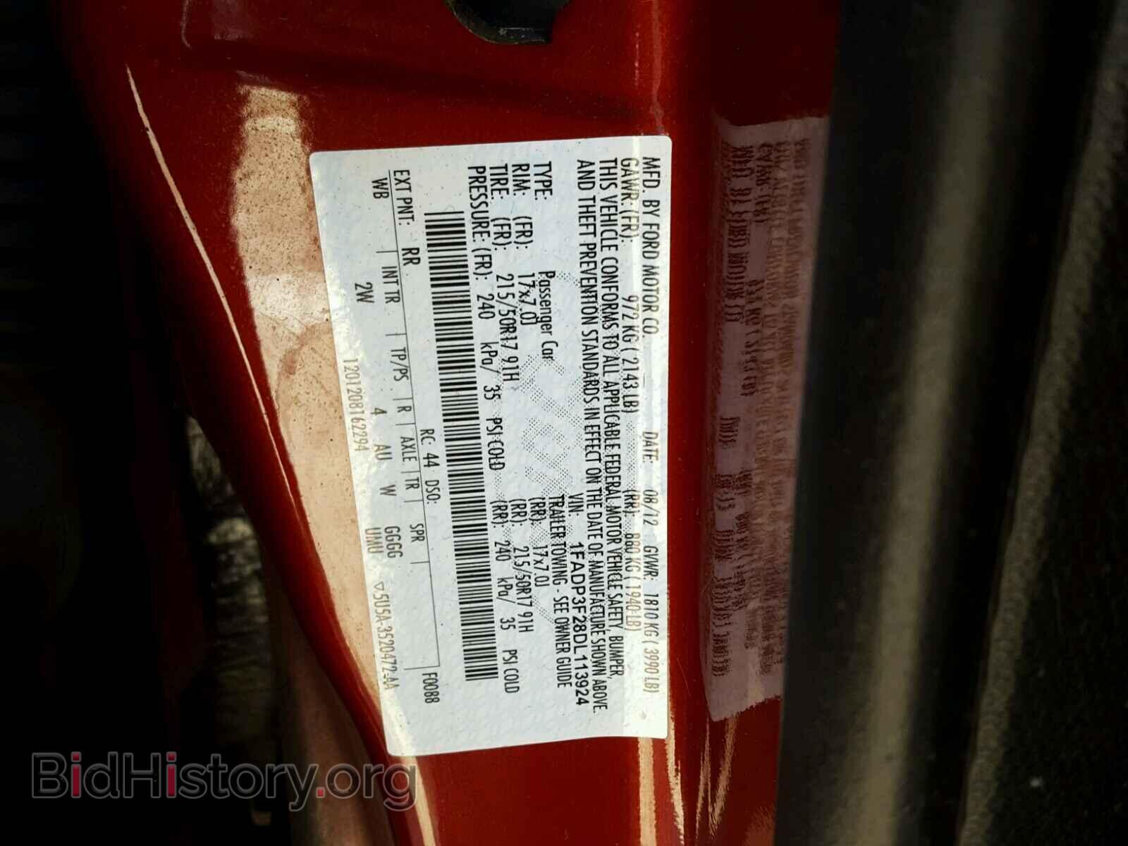 2013 FORD FOCUS - VIN: 1FADP3F28DL113924 - Фото 10
