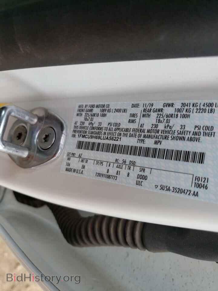 2020 FORD ESCAPE - VIN: 1FMCU9H69LUA56221 - Фото 10