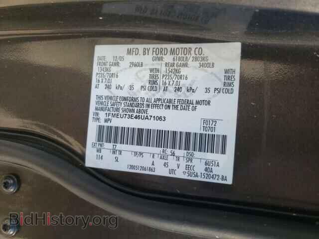 2006 FORD EXPLORER - VIN: 1FMEU73E46UA71063 - Photo 10