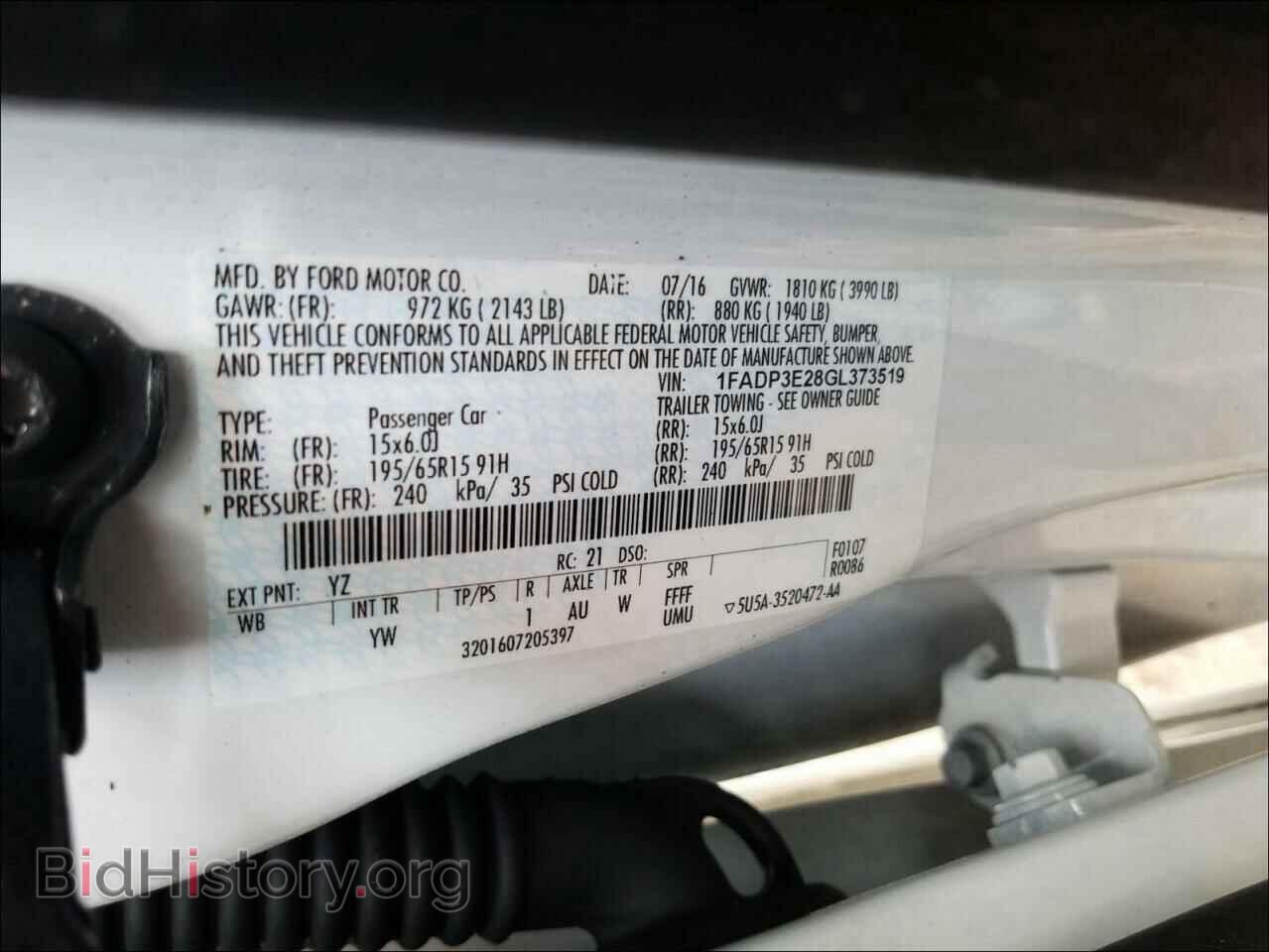 2016 FORD FOCUS - VIN: 1FADP3E28GL373519 - Photo 10