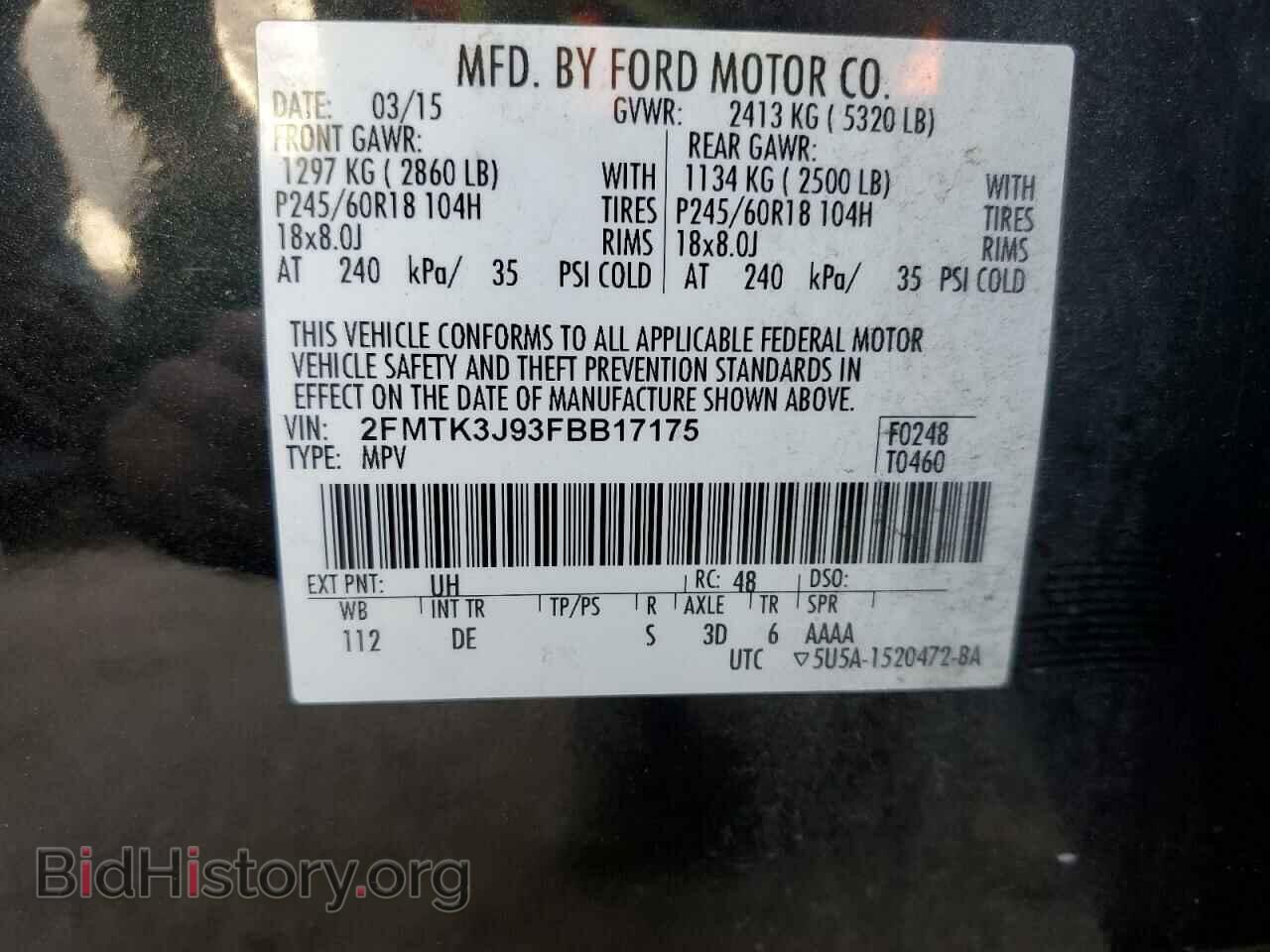 2015 FORD EDGE - VIN: 2FMTK3J93FBB17175 - Photo 13