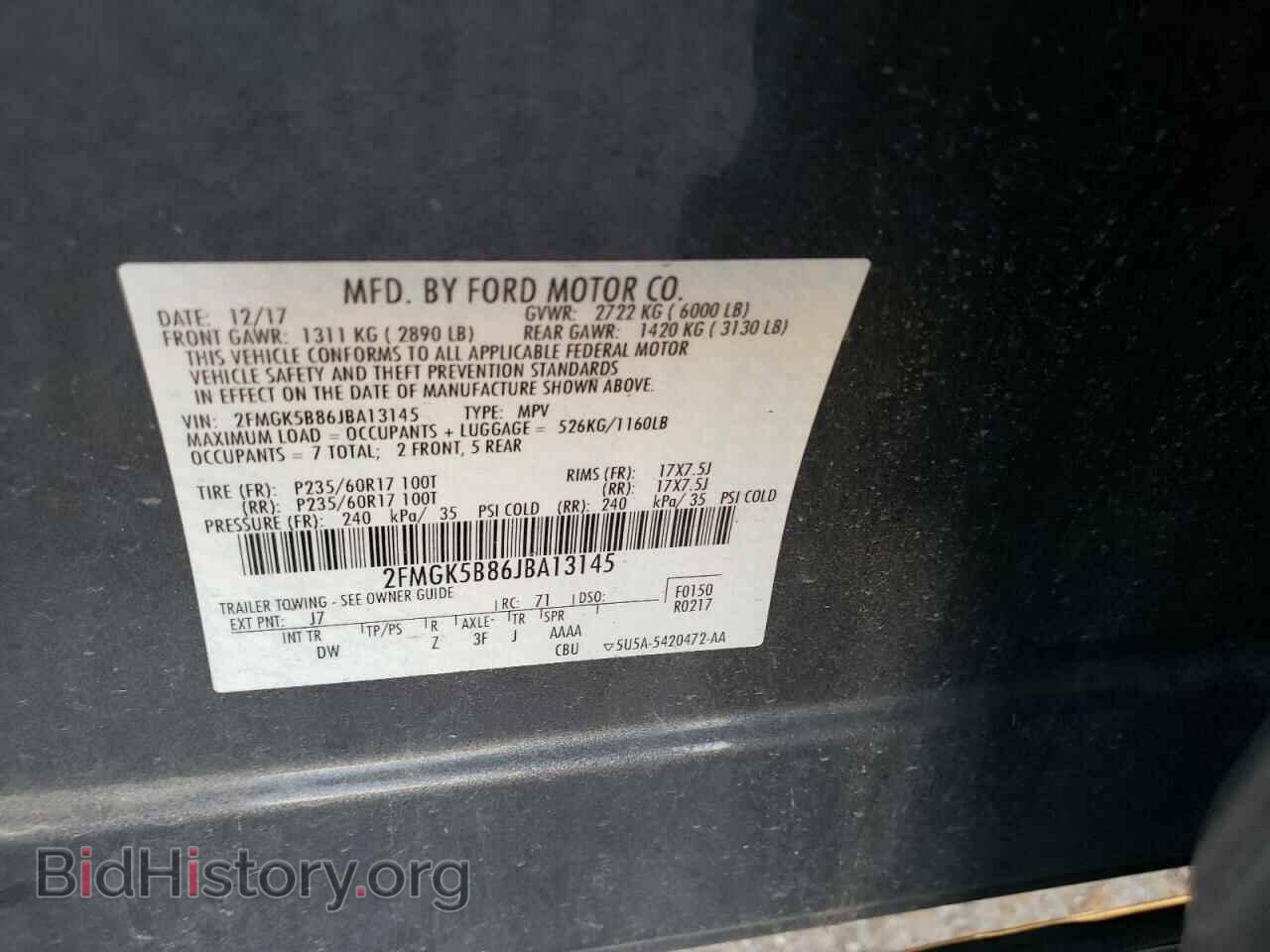 2018 FORD FLEX - VIN: 2FMGK5B86JBA13145 - Photo 10