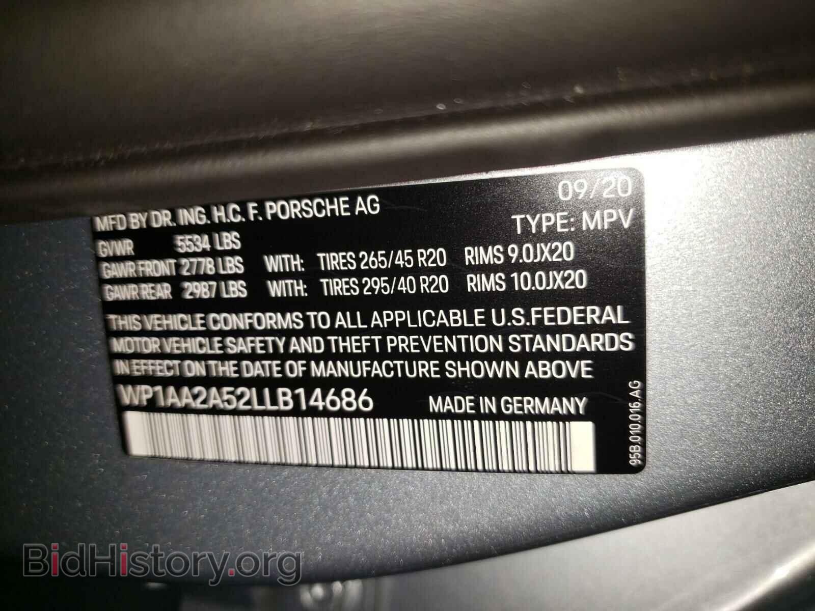 2020 PORSCHE MACAN - VIN: WP1AA2A52LLB14686 - Photo 10