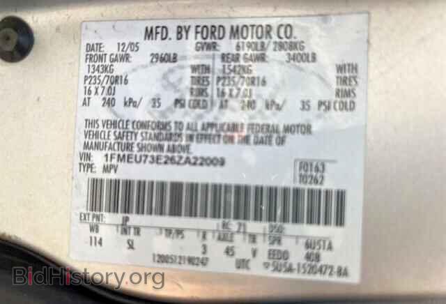 2006 Ford EXPLORER (VIN 1FMEU73E26ZA22009) — фото 10 из 10