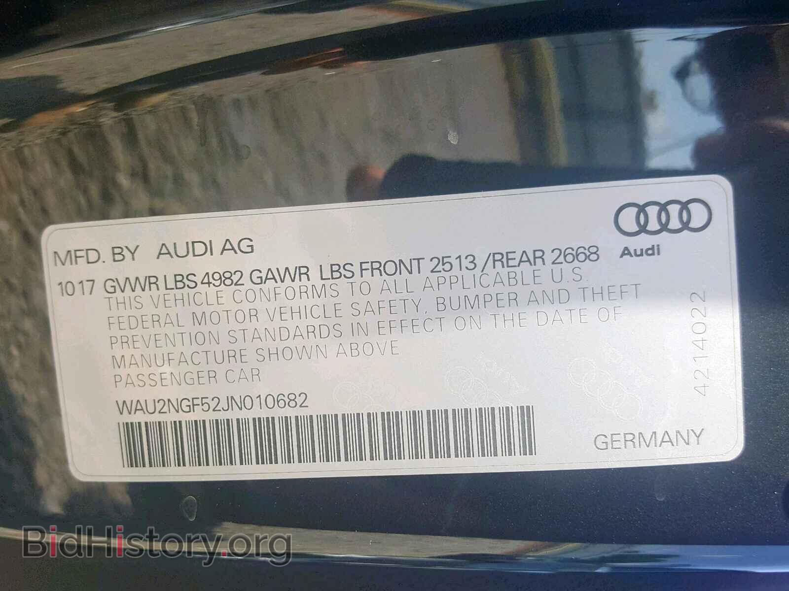 2018 AUDI A5 - VIN: WAU2NGF52JN010682 - Фото 10