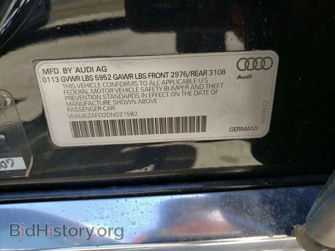2013 AUDI A8 - VIN: WAUA2AFD2DN021582 - Фото 10