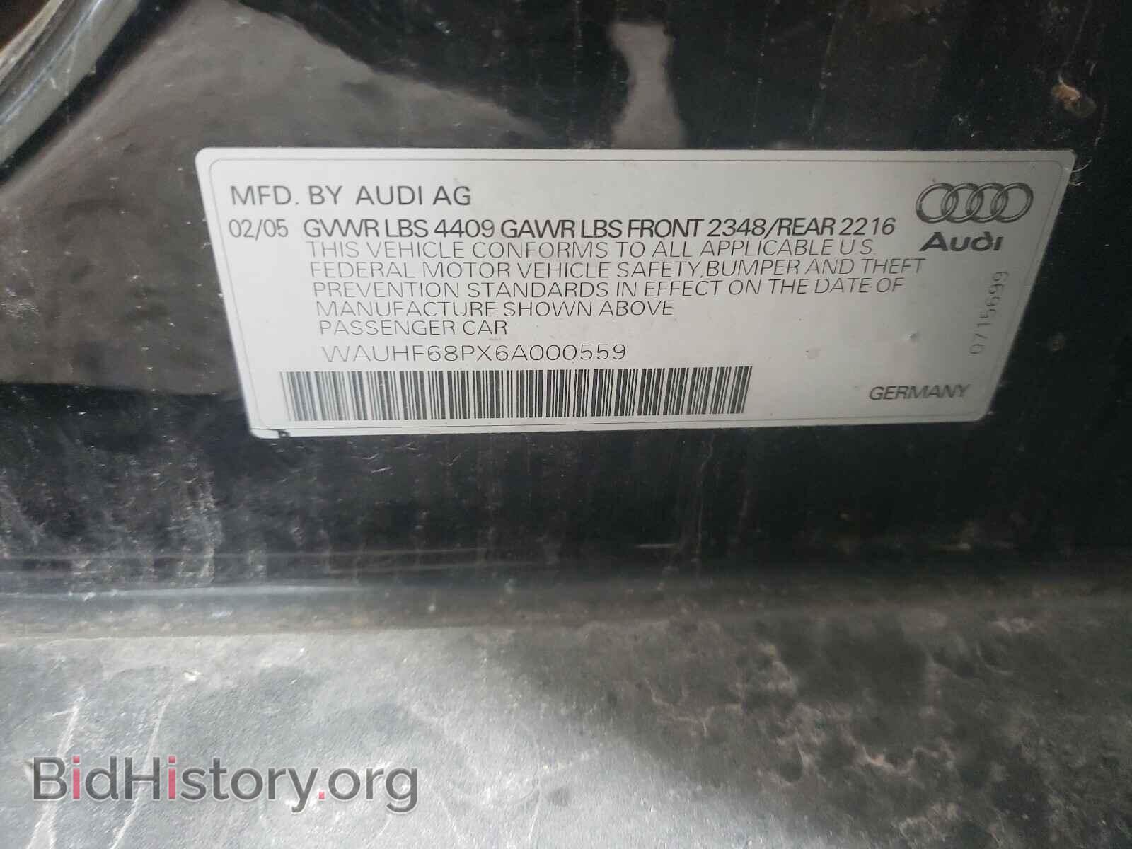 2006 AUDI A3 - VIN: WAUHF68PX6A000559 - Фото 10