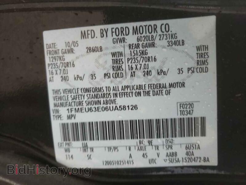 2006 Ford EXPLORER (VIN 1FMEU63E06UA58126) — фото 10 из 10
