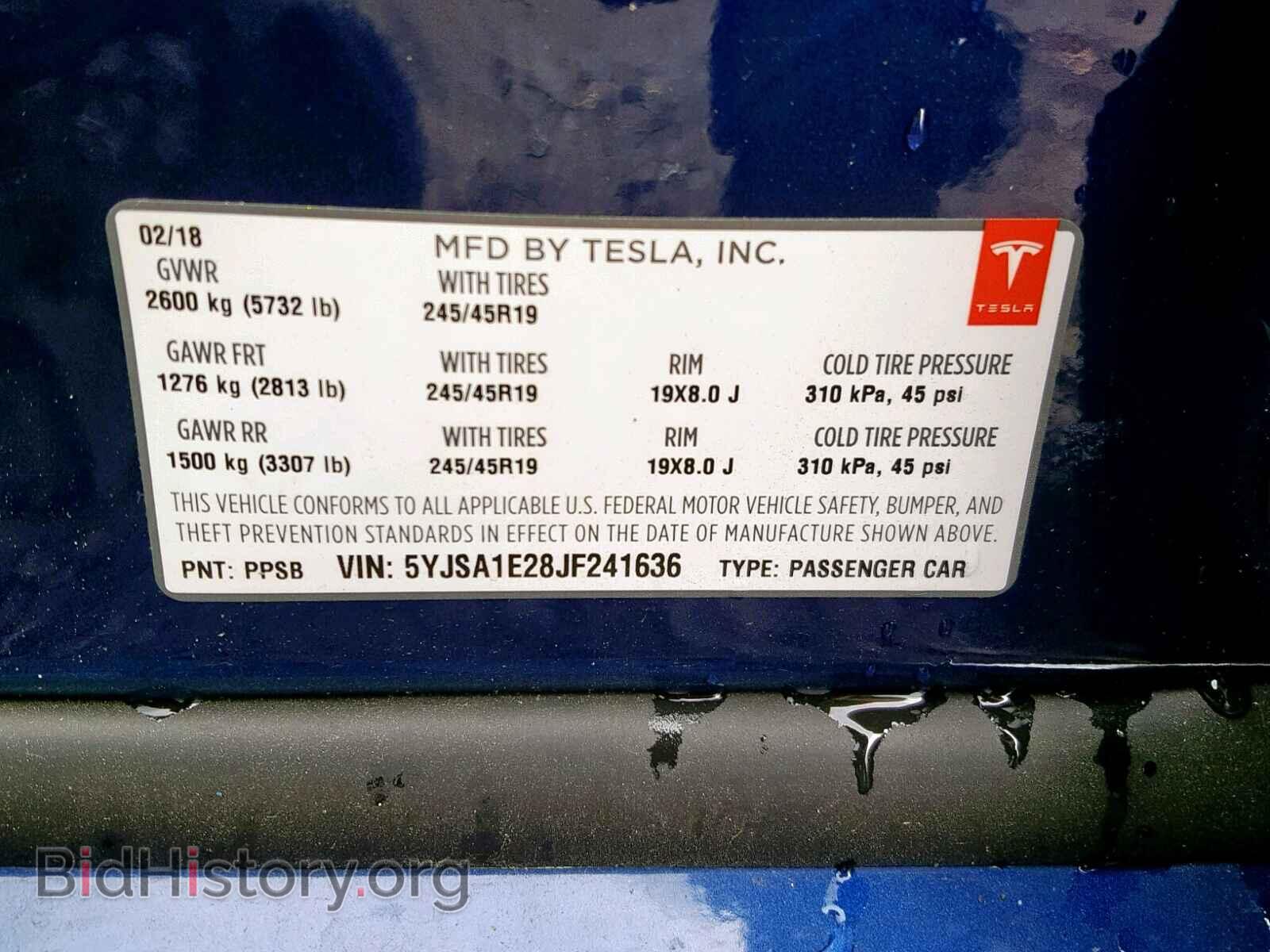2018 TESLA MODEL S - VIN: 5YJSA1E28JF241636 - Photo 10