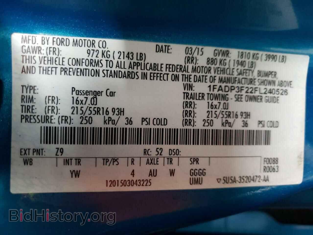 2015 FORD FOCUS - VIN: 1FADP3F22FL240526 - Photo 10