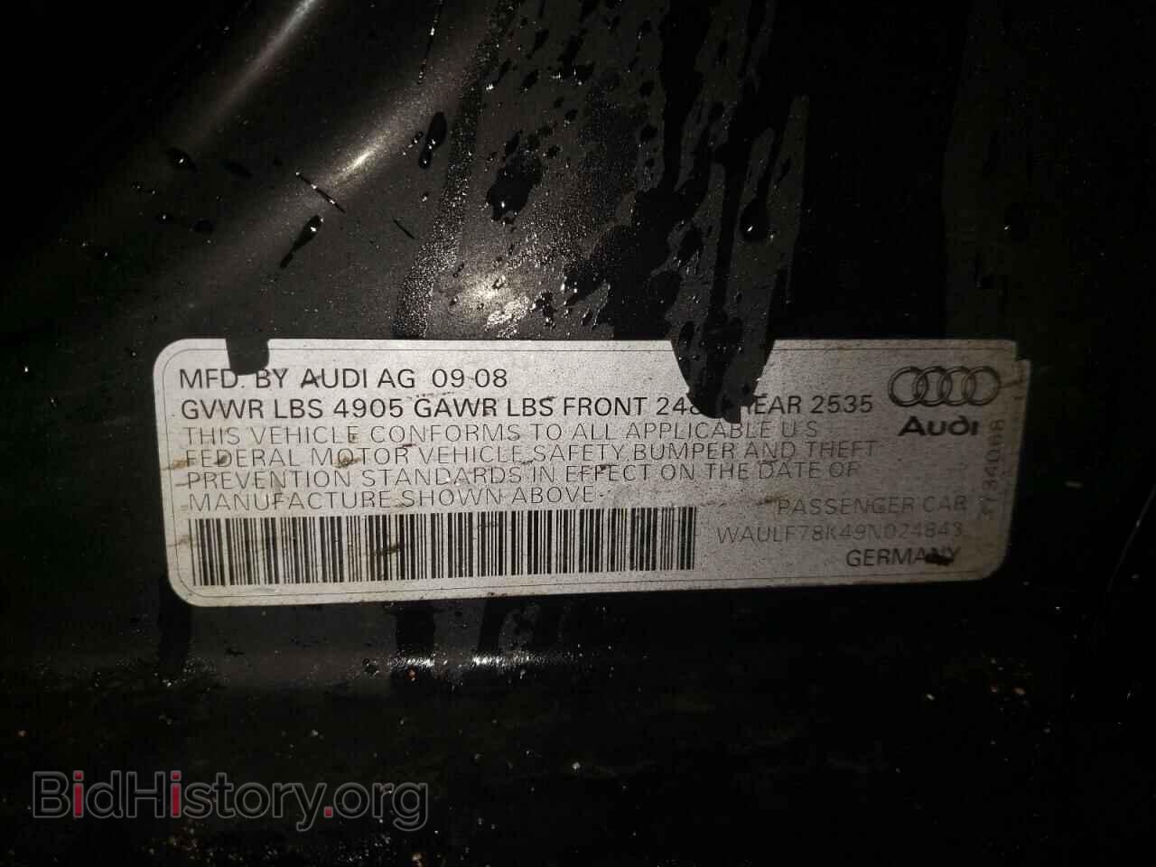 2009 AUDI A4 - VIN: WAULF78K49N024843 - Фото 10