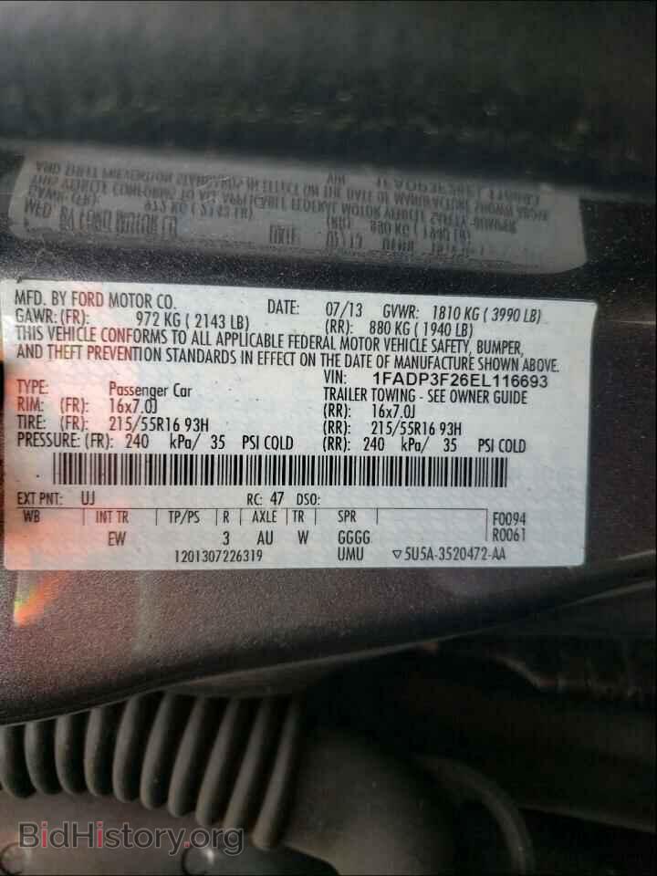2014 FORD FOCUS - VIN: 1FADP3F26EL116693 - Фото 10