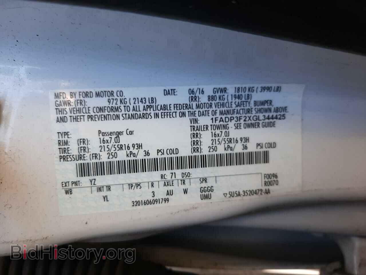 2016 FORD FOCUS - VIN: 1FADP3F2XGL344425 - Фото 12