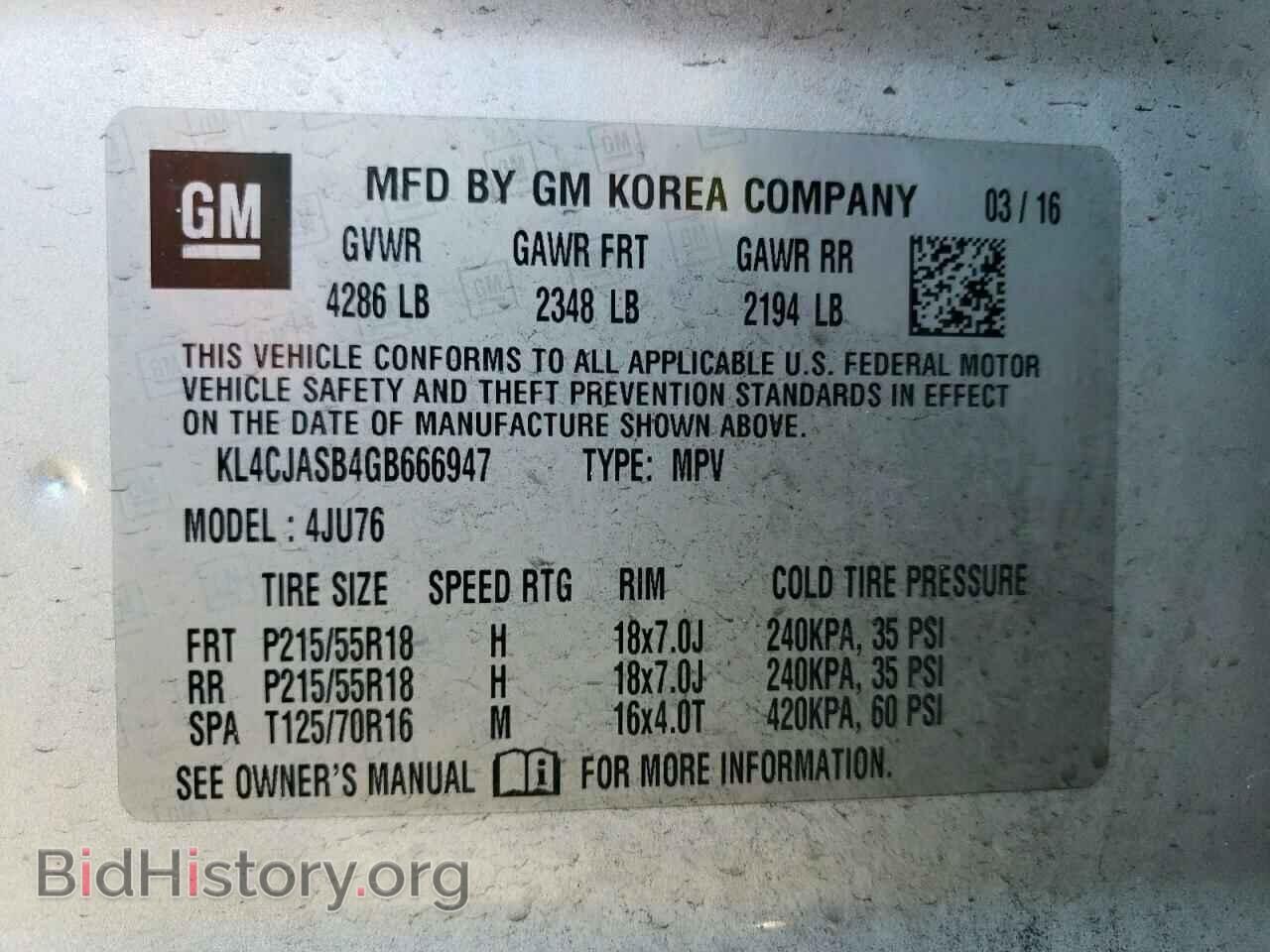 2016 BUICK ENCORE - VIN: KL4CJASB4GB666947 - Photo 10