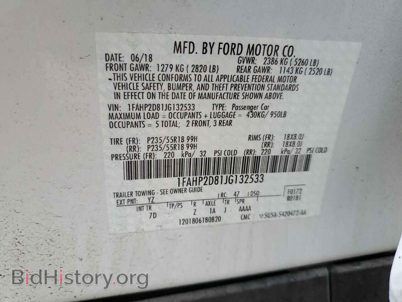 2018 FORD TAURUS - VIN: 1FAHP2D81JG132533 - Photo 13