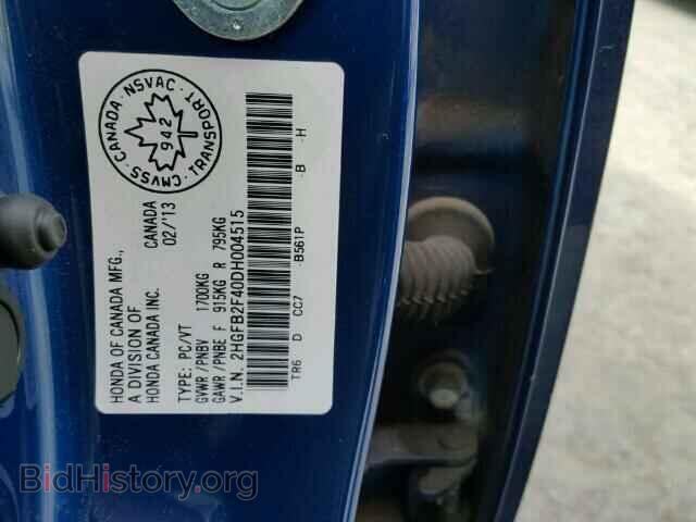 2013 HONDA CIVIC - VIN: 2HGFB2F40DH004515 - Фото 10