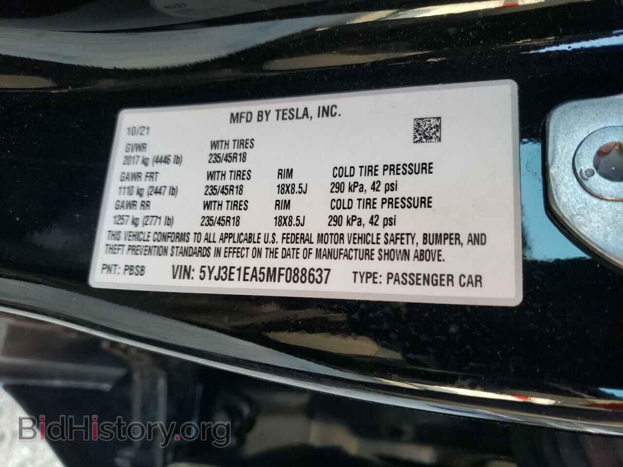 2021 TESLA MODEL 3 - VIN: 5YJ3E1EA5MF088637 - Photo 10