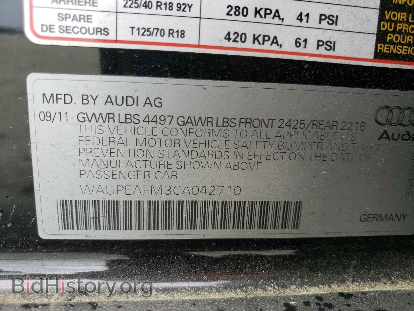 2012 AUDI A3 - VIN: WAUPEAFM3CA042710 - Photo 10