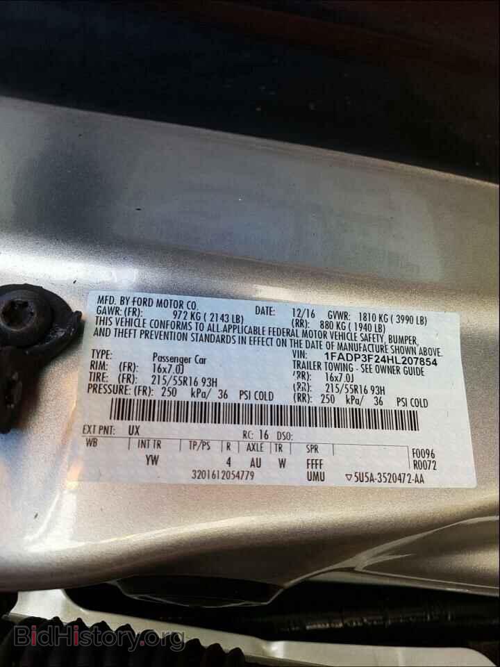 2017 FORD FOCUS - VIN: 1FADP3F24HL207854 - Фото 10