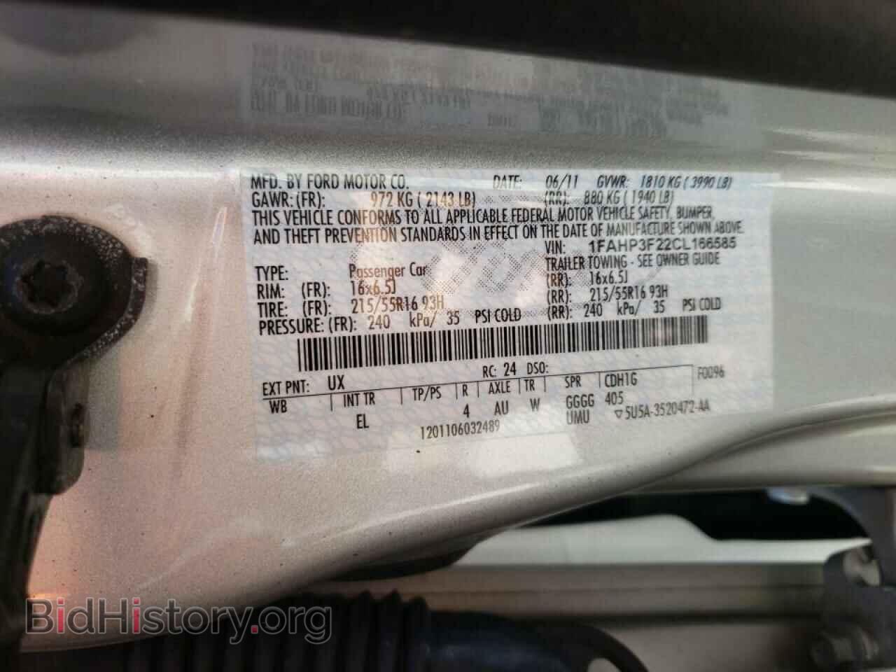 2012 FORD FOCUS - VIN: 1FAHP3F22CL166585 - Фото 10