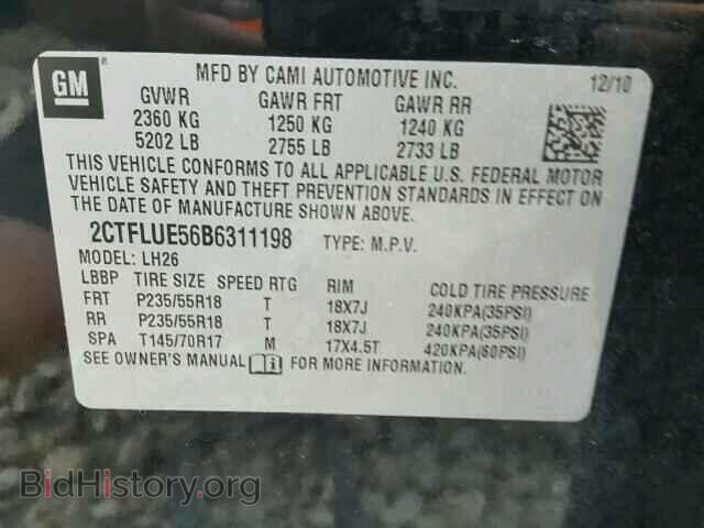 2011 GMC TERRAIN - VIN: 2CTFLUE56B6311198 - Photo 10