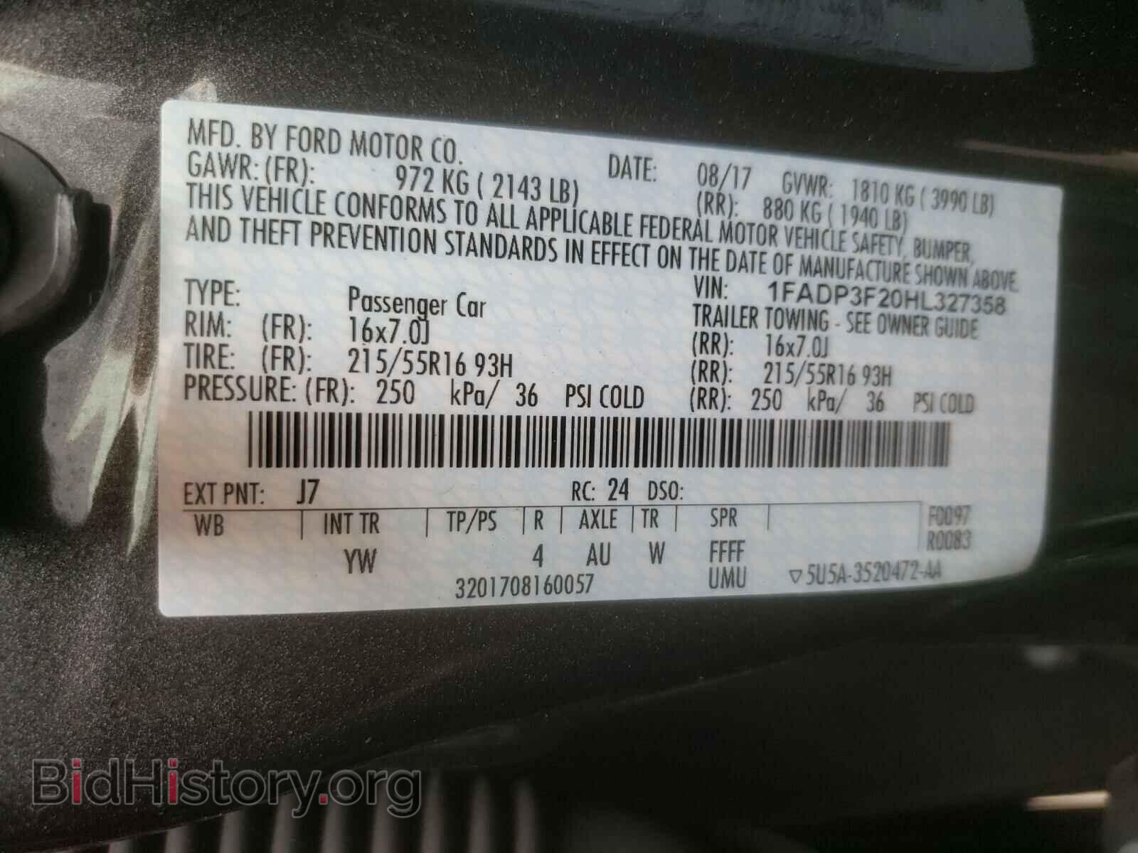 2017 FORD FOCUS - VIN: 1FADP3F20HL327358 - Фото 10