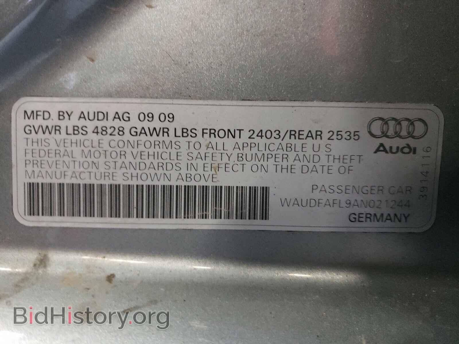 2010 AUDI A4 - VIN: WAUDFAFL9AN021244 - Фото 10