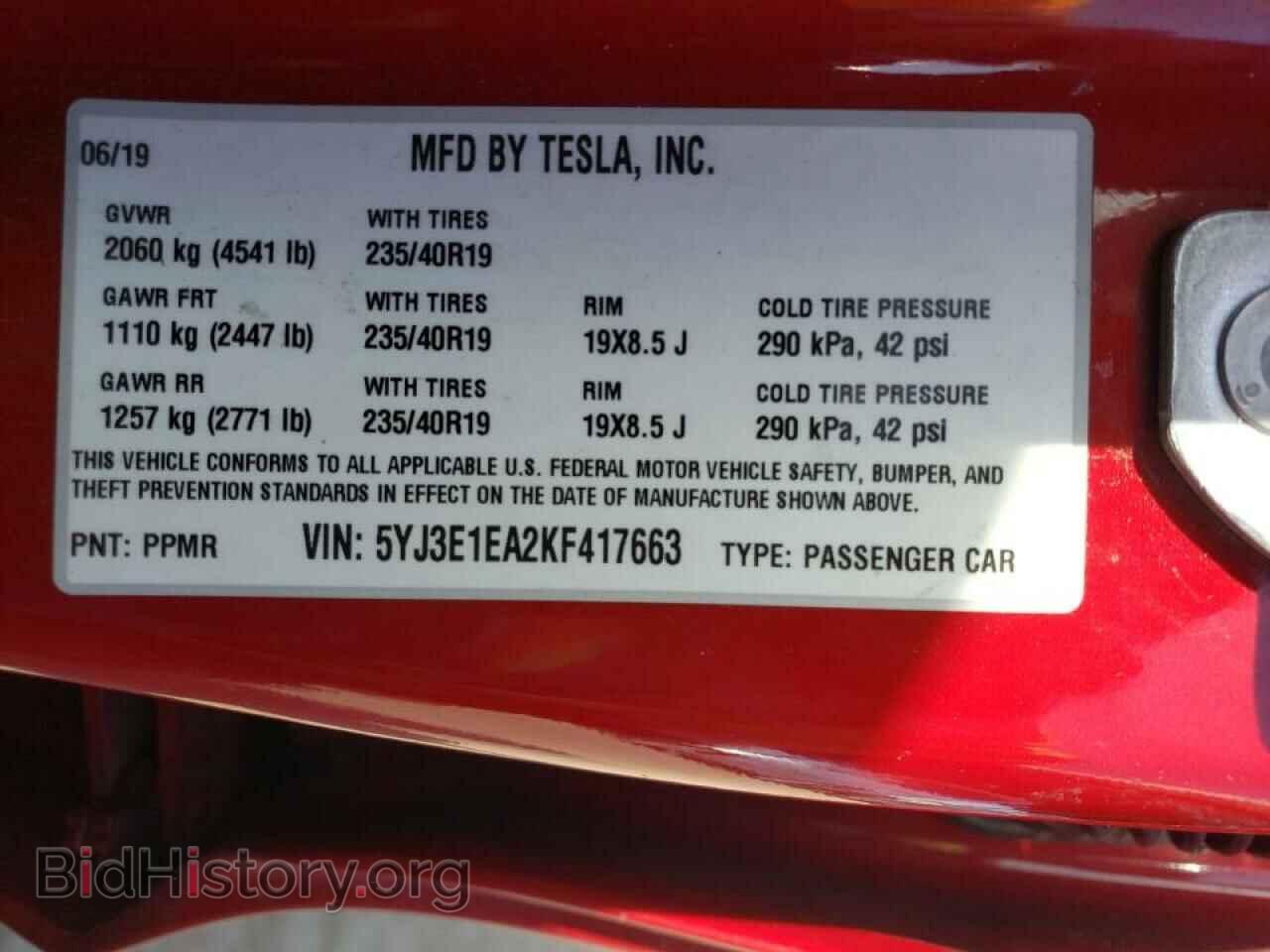 2019 TESLA MODEL 3 - VIN: 5YJ3E1EA2KF417663 - Photo 12