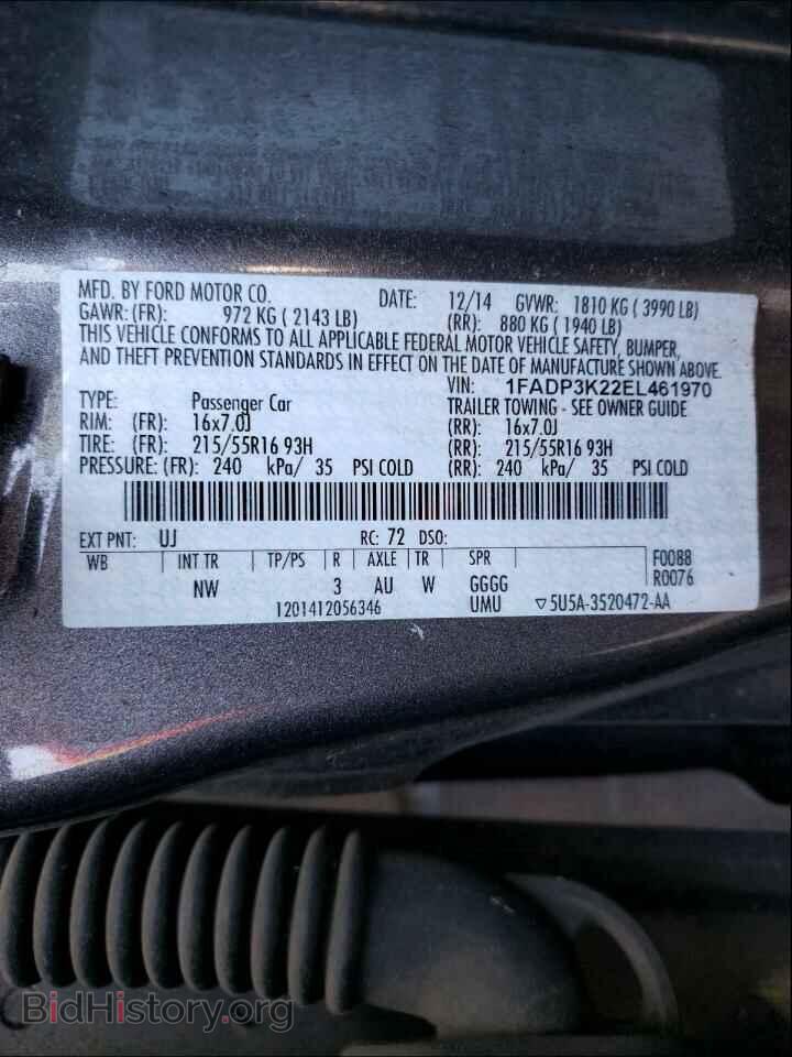 2014 FORD FOCUS - VIN: 1FADP3K22EL461970 - Фото 10