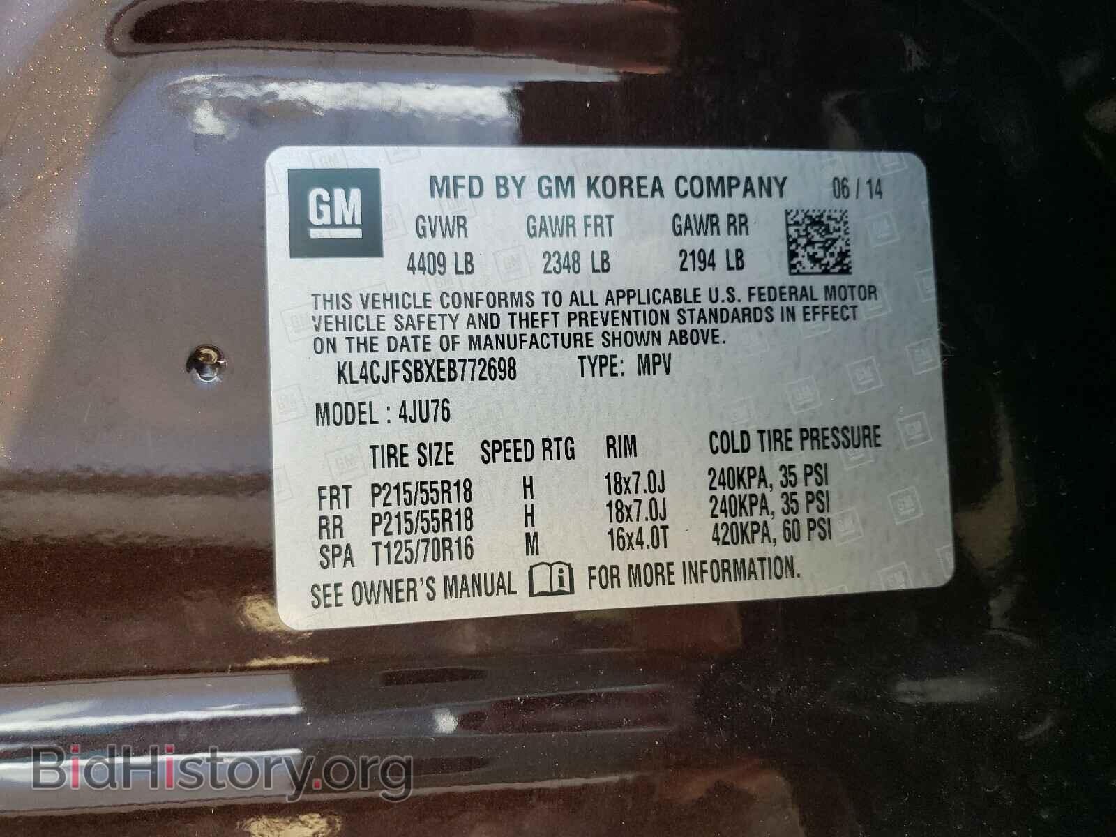 2014 BUICK ENCORE - VIN: KL4CJFSBXEB772698 - Photo 10