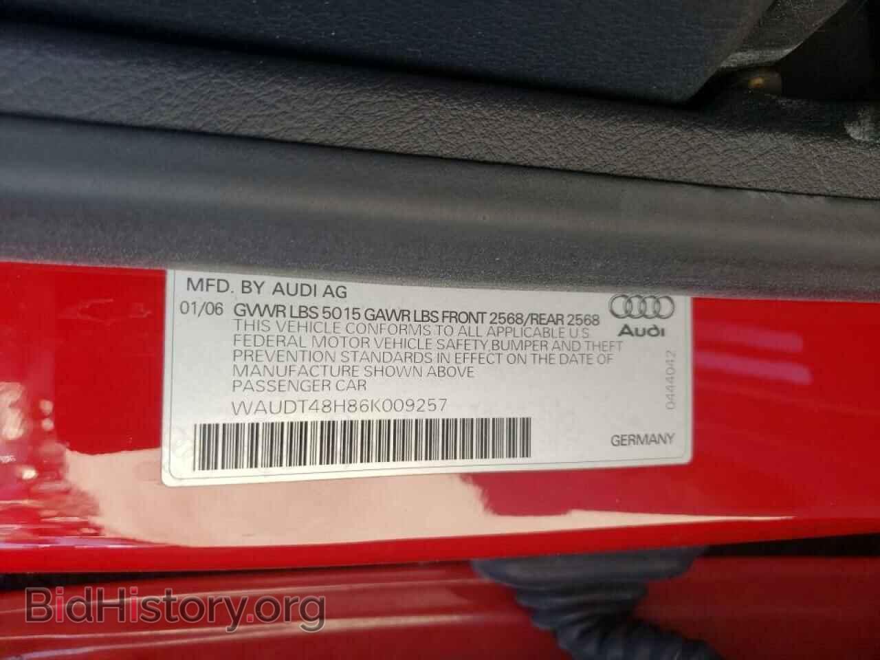 2006 AUDI A4 - VIN: WAUDT48H86K009257 - Фото 10