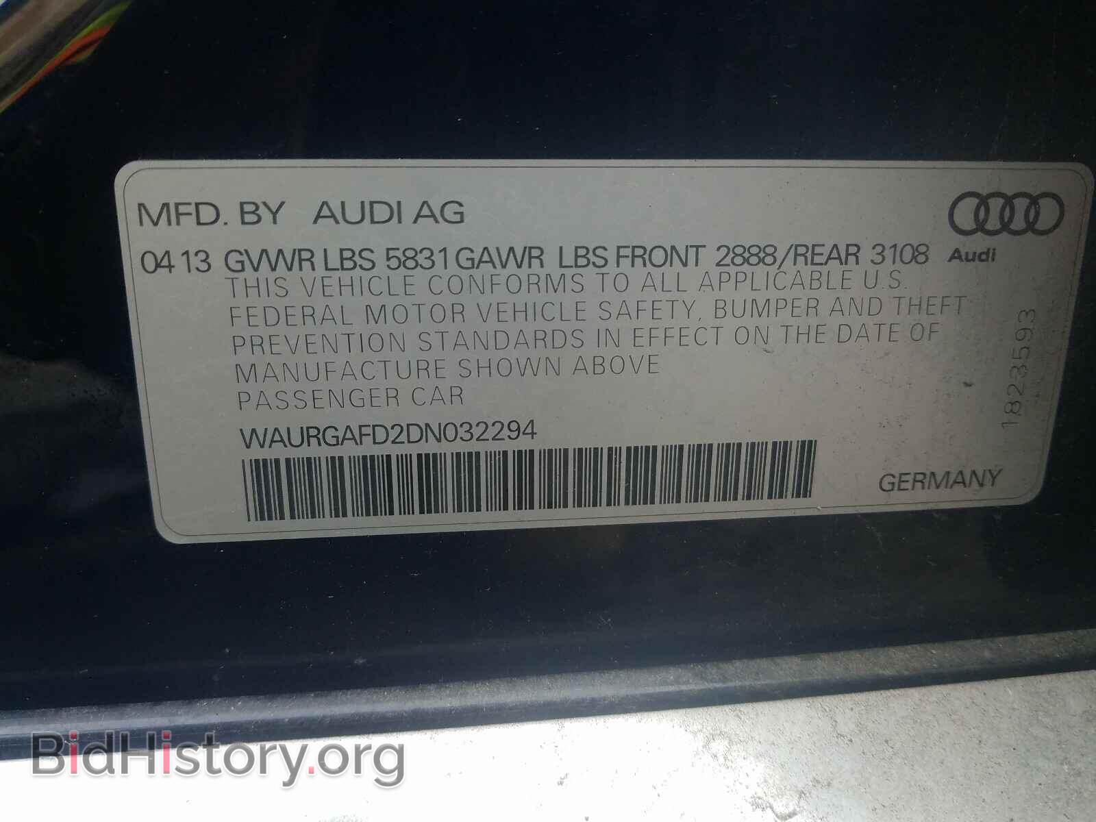 2013 AUDI A8 - VIN: WAURGAFD2DN032294 - Фото 10