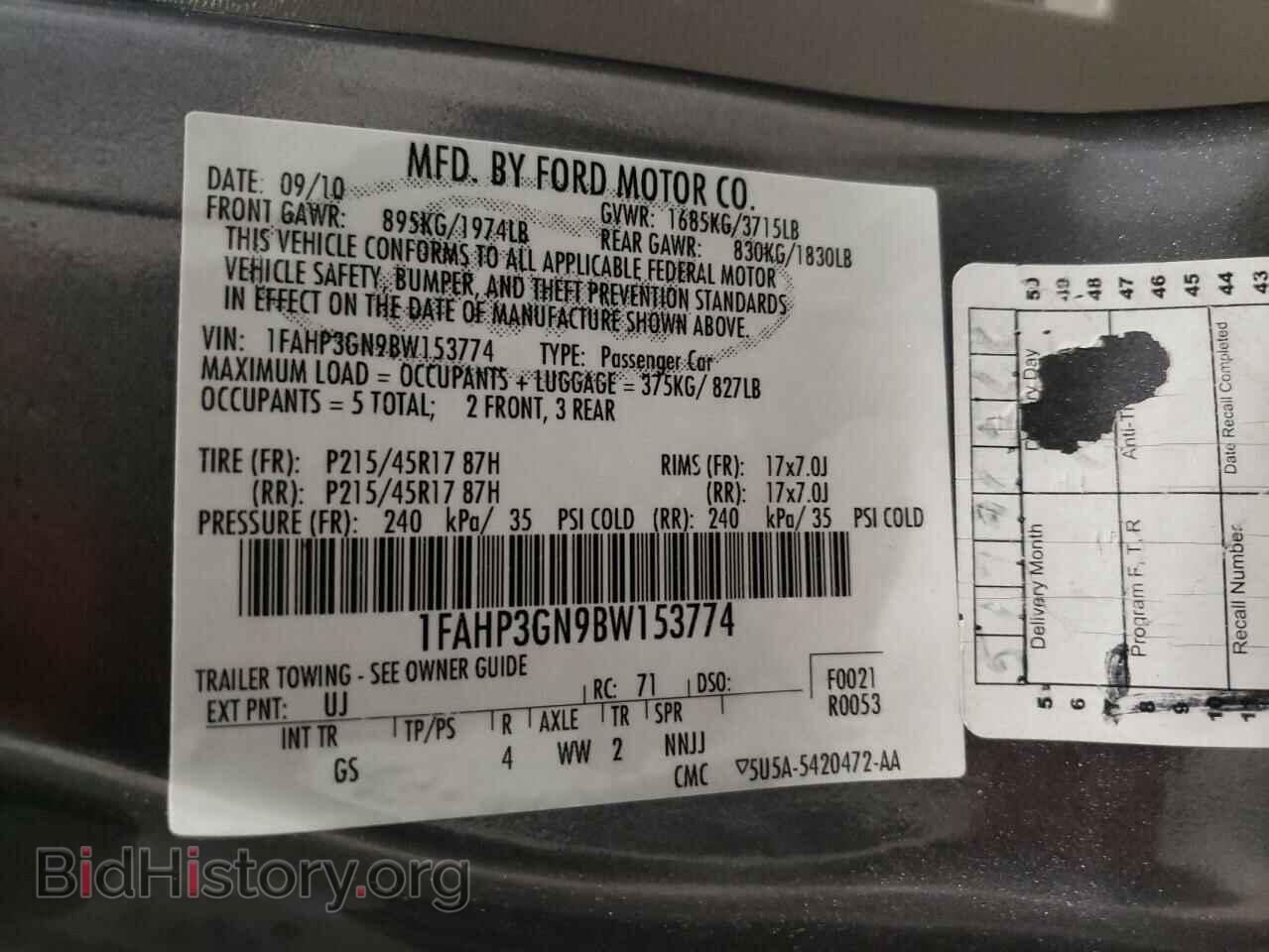 2011 FORD FOCUS - VIN: 1FAHP3GN9BW153774 - Photo 10