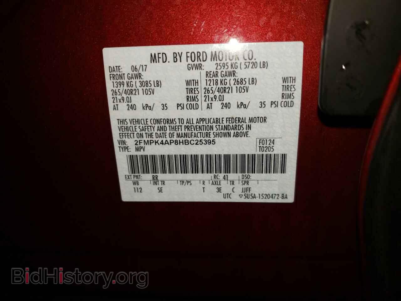 2017 FORD EDGE - VIN: 2FMPK4AP8HBC25395 - Фото 10
