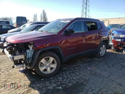2022 Jeep COMPASS Compass LA, red — VIN 3C4NJDBB2NT144314, Copart