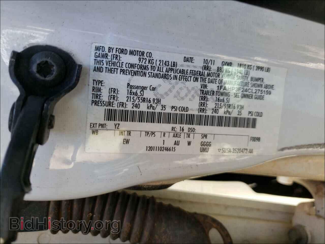 2012 FORD FOCUS - VIN: 1FAHP3F24CL275159 - Фото 9