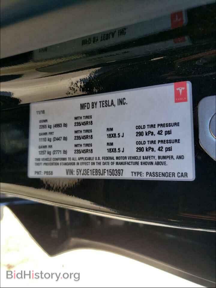 2018 TESLA MODEL 3 - VIN: 5YJ3E1EB9JF150397 - Фото 10