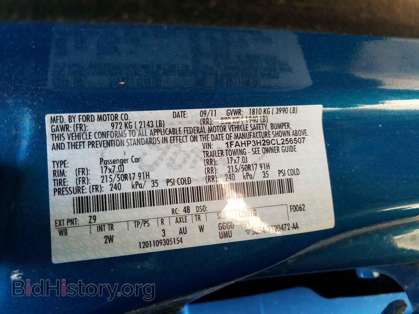 2012 FORD FOCUS - VIN: 1FAHP3H29CL256507 - Photo 10