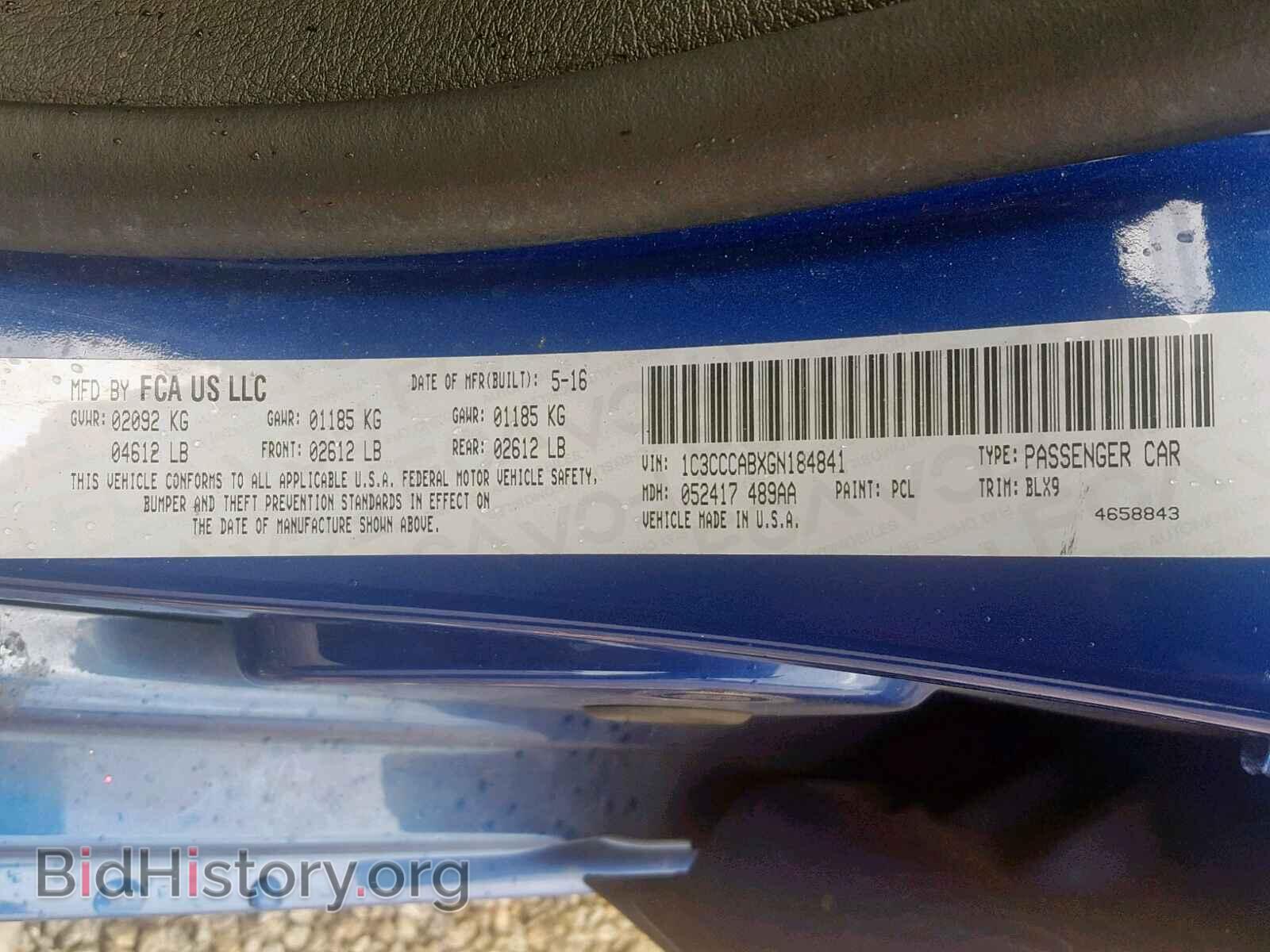 2016 CHRYSLER 200 - VIN: 1C3CCCABXGN184841 - Фото 10
