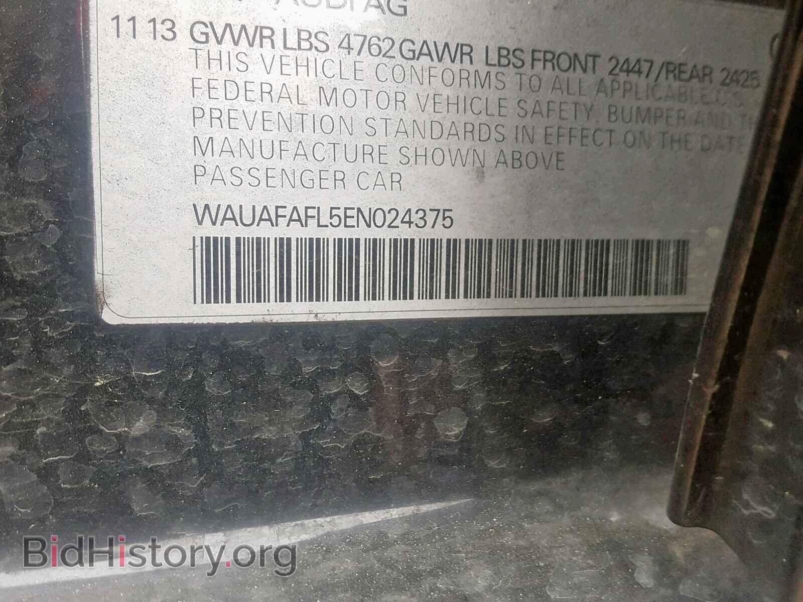 2014 AUDI A4 - VIN: WAUAFAFL5EN024375 - Photo 10